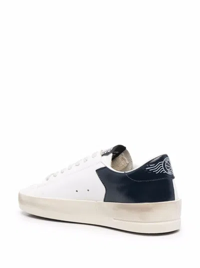 Golden Goose Stardan Sneakers With Ice-gray Suede Star And Glossy Black Leather Heel Tab In White