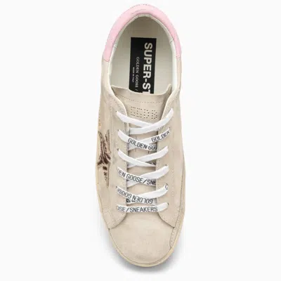 Shop Golden Goose Multicolor Suede Low Sneaker For Women Feat. Star Patch, Pink Heel Insert And Lace-up Fastening