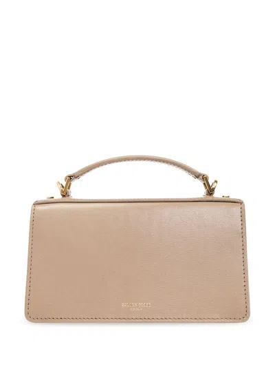 Shop Golden Goose Genuine Leather Maroon Handbag For Women In Tan