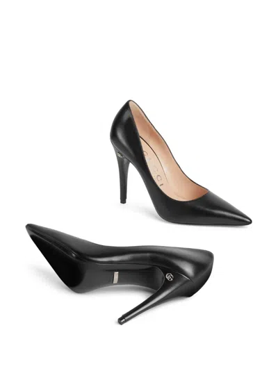 Shop Gucci Black Leather Pointed-toe Pumps For Women
