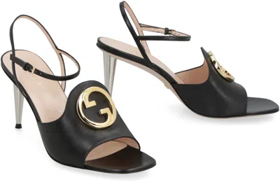 Shop Gucci Black Leather Stiletto Sandals For Women