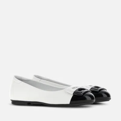 Shop Hogan H661 Ballerina Placca Bicolor In B001(bianco)+b999(nero)