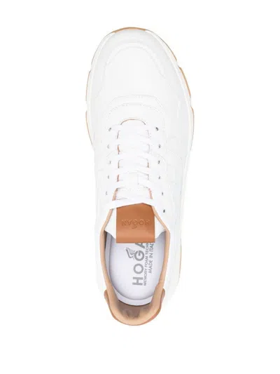 Shop Hogan Men's Tonal Leather Sneakers In White