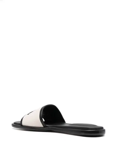 Shop Isabel Marant Luxurious Embroidered Leather Slide Sandals For Women In Ecru/black