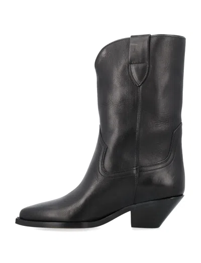 Shop Isabel Marant Dahope Leather Cowboy Boots In Black