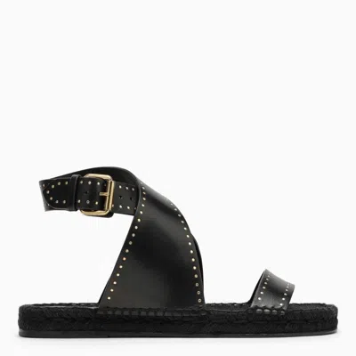 Shop Isabel Marant Studded Black Leather Sandals