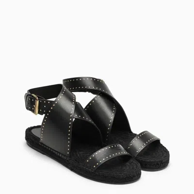 Shop Isabel Marant Studded Black Leather Sandals