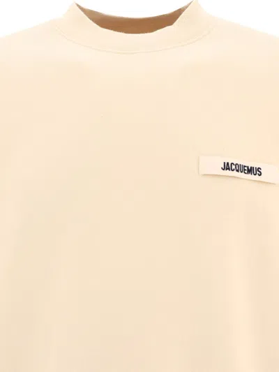 Shop Jacquemus Men's Beige Grosgrain Logo Sweatshirt For Ss24 In Tan