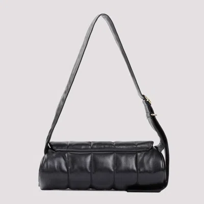 Shop Jil Sander Cannolo Shoulder Handbag In Black