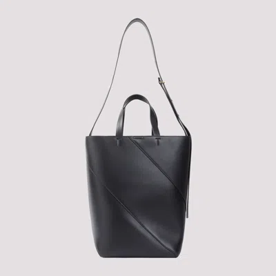 Shop Jil Sander Black Nappa Leather Tote Handbag For Women