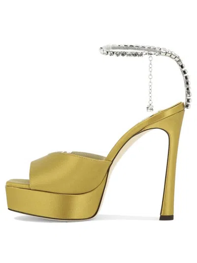Shop Jimmy Choo Sunflower Crystal Sandals For Women In Yellow