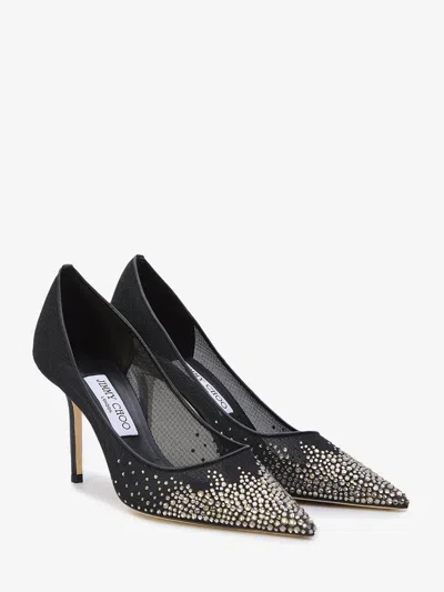 Shop Jimmy Choo Black Mesh Dégradé Crystal Pumps For Women With 8.5cm Heel Height | Ss24 Collection