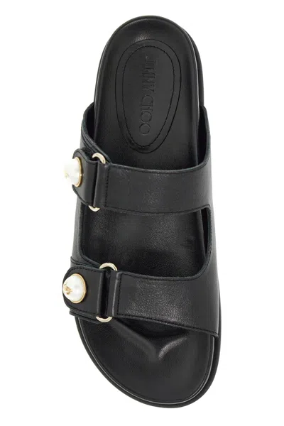 Shop Jimmy Choo Black Fayence Slide Sandals For Women