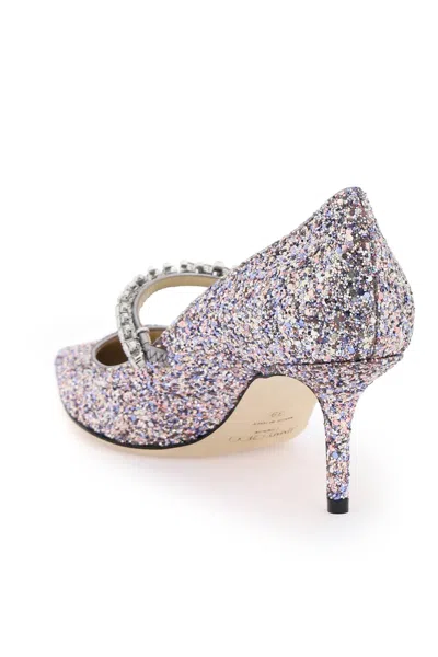 Shop Jimmy Choo Glittery Pumps With Crystal Strap In Multicolor