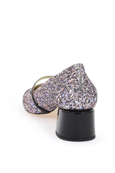 Shop Jimmy Choo Glitzy Mary Jane-style Pumps With Iconic Branding For Women In Multicolor