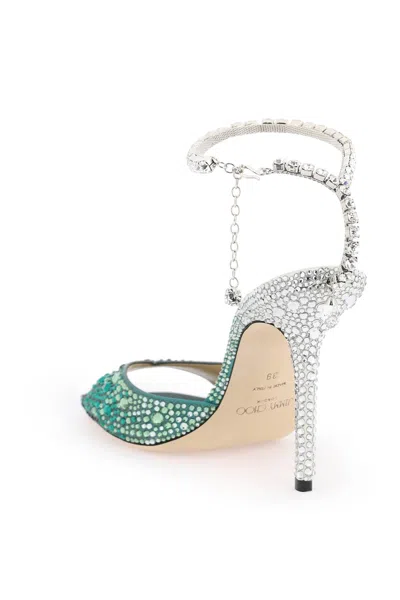 Shop Jimmy Choo Stunning Ankle Strap Sandals For Women With Handcrafted Crystals In Mixed Shades In Multicolor