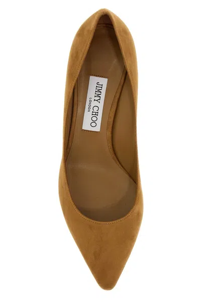 Shop Jimmy Choo Suede Covered Heel Pumps For Women In Tan For Fall/winter 2024