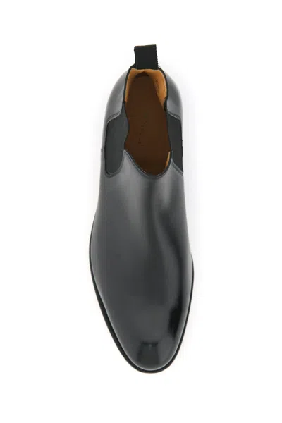 Shop John Lobb Luxurious Men's Black Calf Leather Mocassino Boots For Fw21