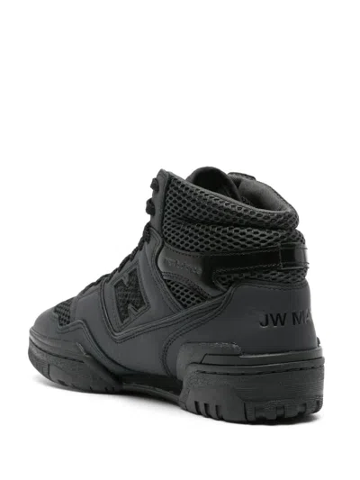 Shop Junya Watanabe Fw24 Panelled Leather Men's Sneakers In Black