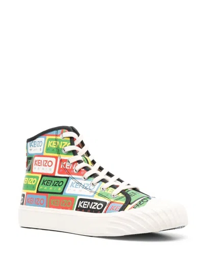Shop Kenzo Men's Multicolored High Top Sneakers For Ss23