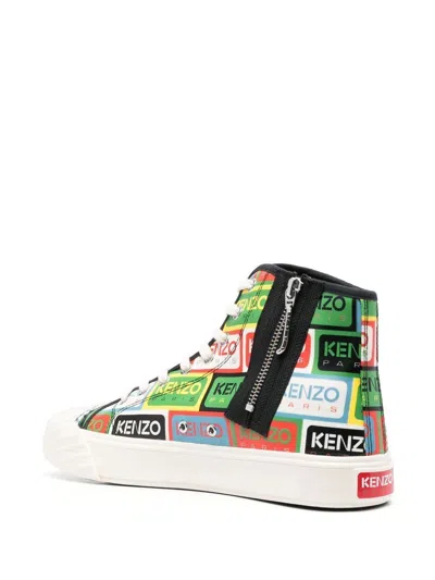 Shop Kenzo Men's Multicolored High Top Sneakers For Ss23