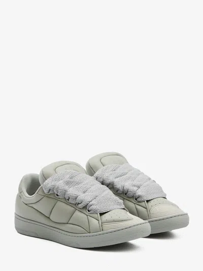 Shop Lanvin Grey Curb Xl Low Top Sneakers For Men