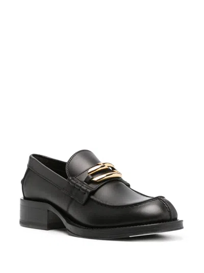 Shop Lanvin Sleek And Sophisticated Buckled Loafers For Women In Black