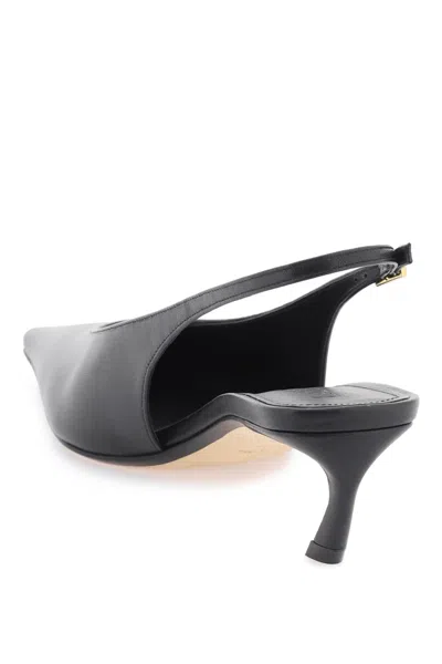 Shop Lanvin Sleek And Versatile Leather Slingback Flat For The Modern Woman In Black