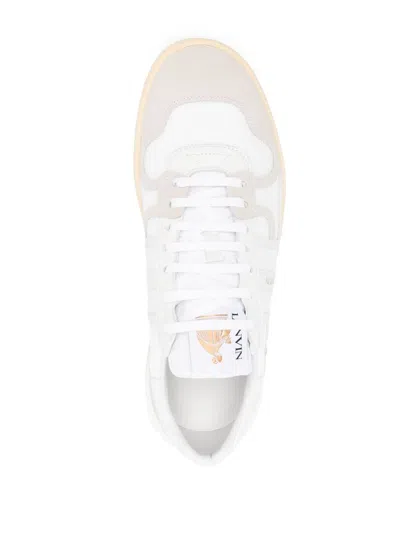 Shop Lanvin White Clay Lace-up Sneaker For Men