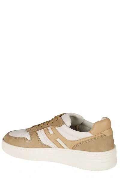 Shop Hogan Leather  H630 Sneaker In Tan