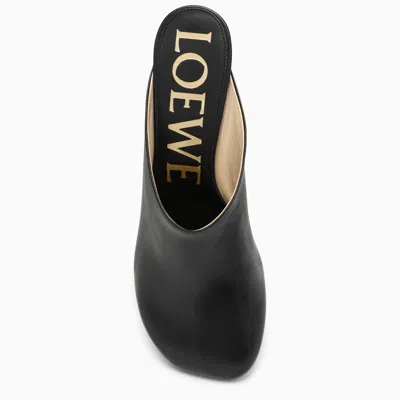Shop Loewe Black Goatkin Sabot With Petal-shaped Toe And 45mm Designer Heel