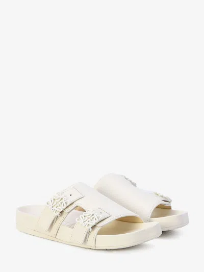 Loewe Logo-plaque Slip-on Sandals In White