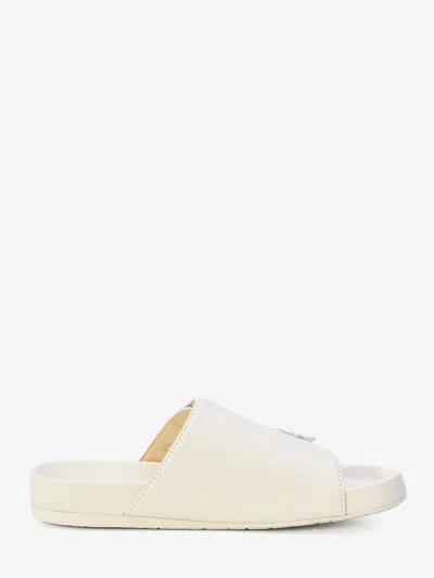 Loewe Logo-plaque Slip-on Sandals In White