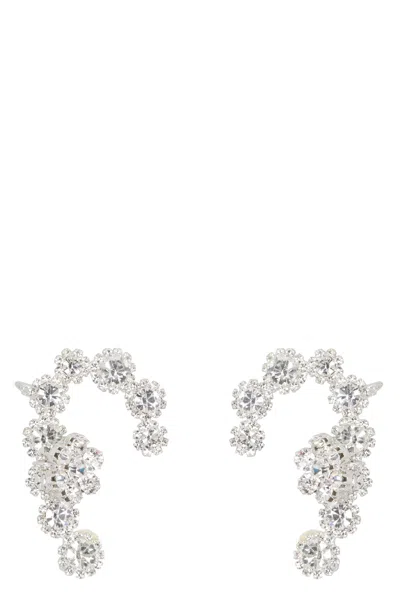 Shop Magda Butrym Embellished Clip Earrings In Gray