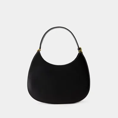 Shop Magda Butrym Large Vesna Crystal Embellished Black Leather Hobo Handbag For Women Fw23