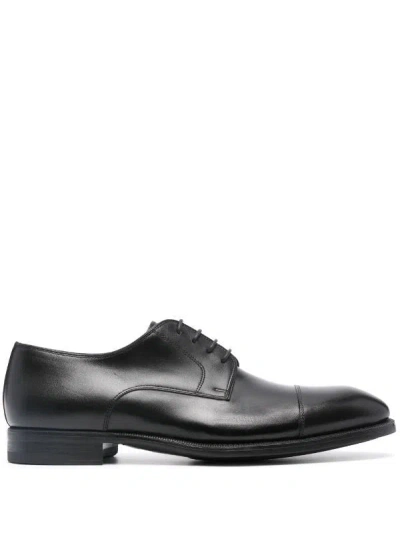Shop Magnanni Harlan Leather Derby Dress Shoes For Men In Black