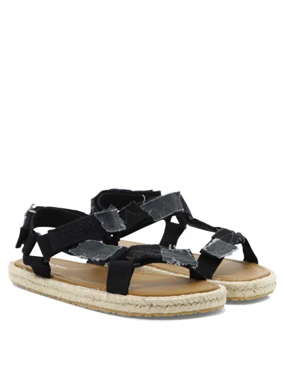 Shop Maison Margiela Men's Patchwork Canvas Hiking Sandals For Spring/summer 2024 In Black