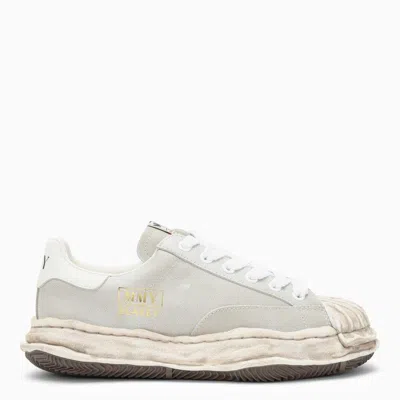 Shop Miharayasuhiro Light Grey Leather Low Top Trainers For Men In White