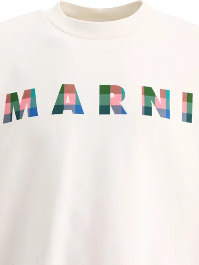 Shop Marni "ghingam" Sweatshirt In White