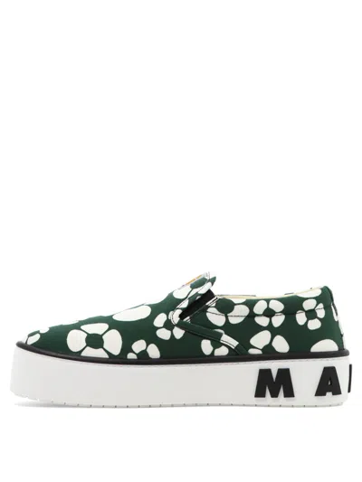 Shop Marni "green Slip-on Sneakers For Men