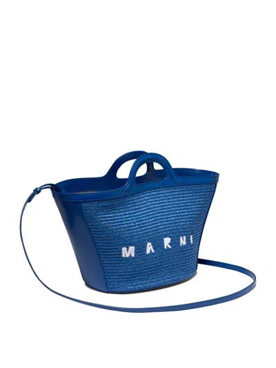Shop Marni "tropicalia Small" Handbag In Navy