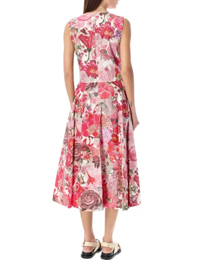 Shop Marni Sleeveless Collage Print Dress With Flared Hem In Pink_clematis