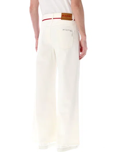 Shop Marni Cotton Woven Pants In White