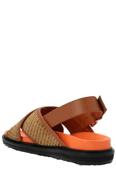 Shop Marni Trendy Raffia Sandals For Women In Brown