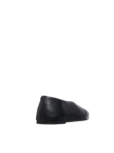 Shop Marsèll Black Leather Slipper Flats For Women In Ss23 Season