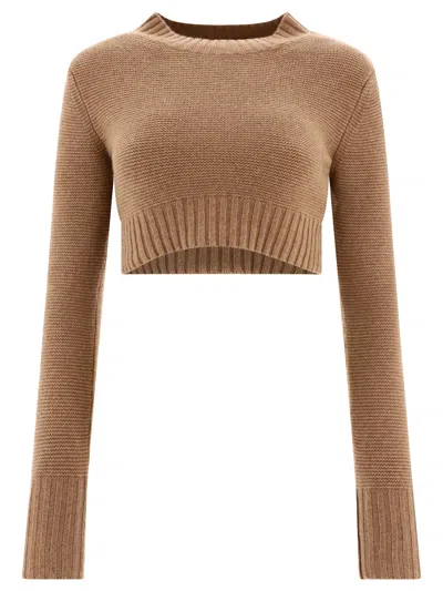 Shop Max Mara "kaya" Sweater In Tan