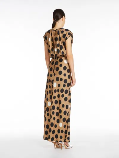 Shop Max Mara Luxurious Beige Silk Dress For Women