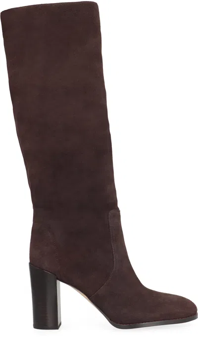 Shop Michael Michael Kors Stylish Brown Suede Knee High Boots For Women