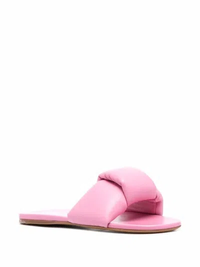 Shop Miu Miu Luxurious Nappa Leather Sandals In Pink