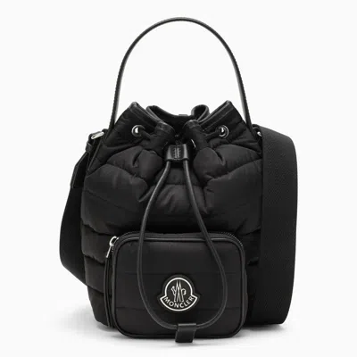 Shop Moncler Sophisticated Quilted Bucket Handbag For Women In Black